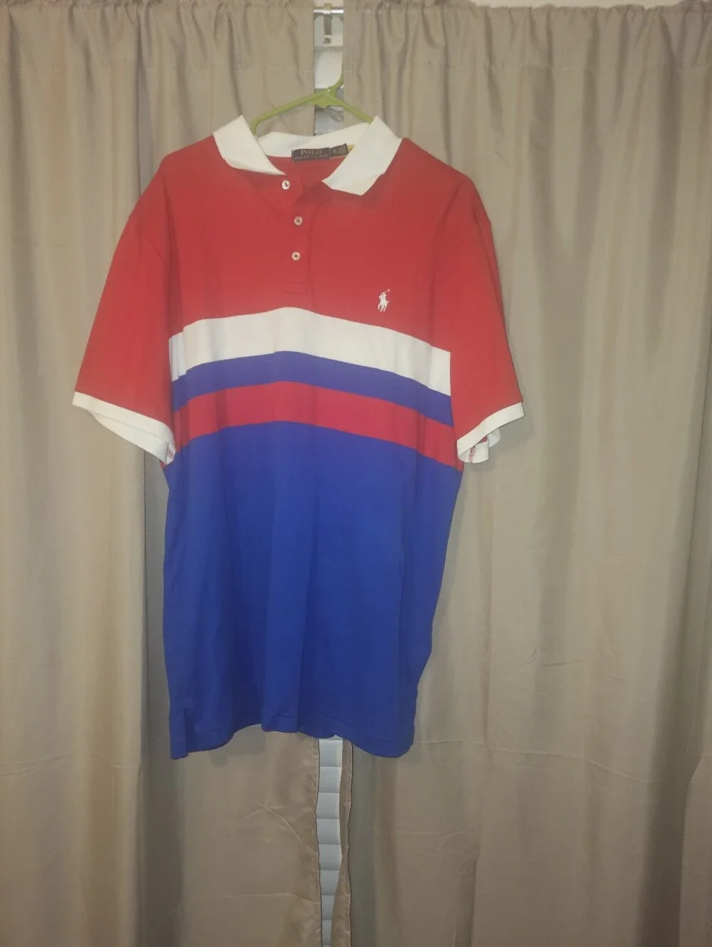 Men Polo Ralph Lauren Red, White & Blue Stripe Shirt
